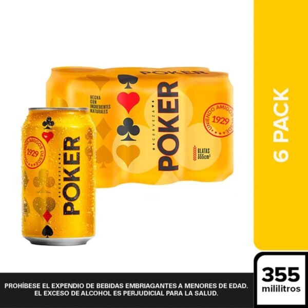 Cerveza Poker lata x6und x355ml cu